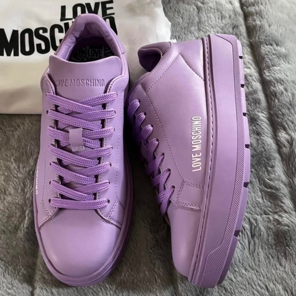 MOSCHINO Calfskin Bold Love Sneakers - Picture 2 of 15